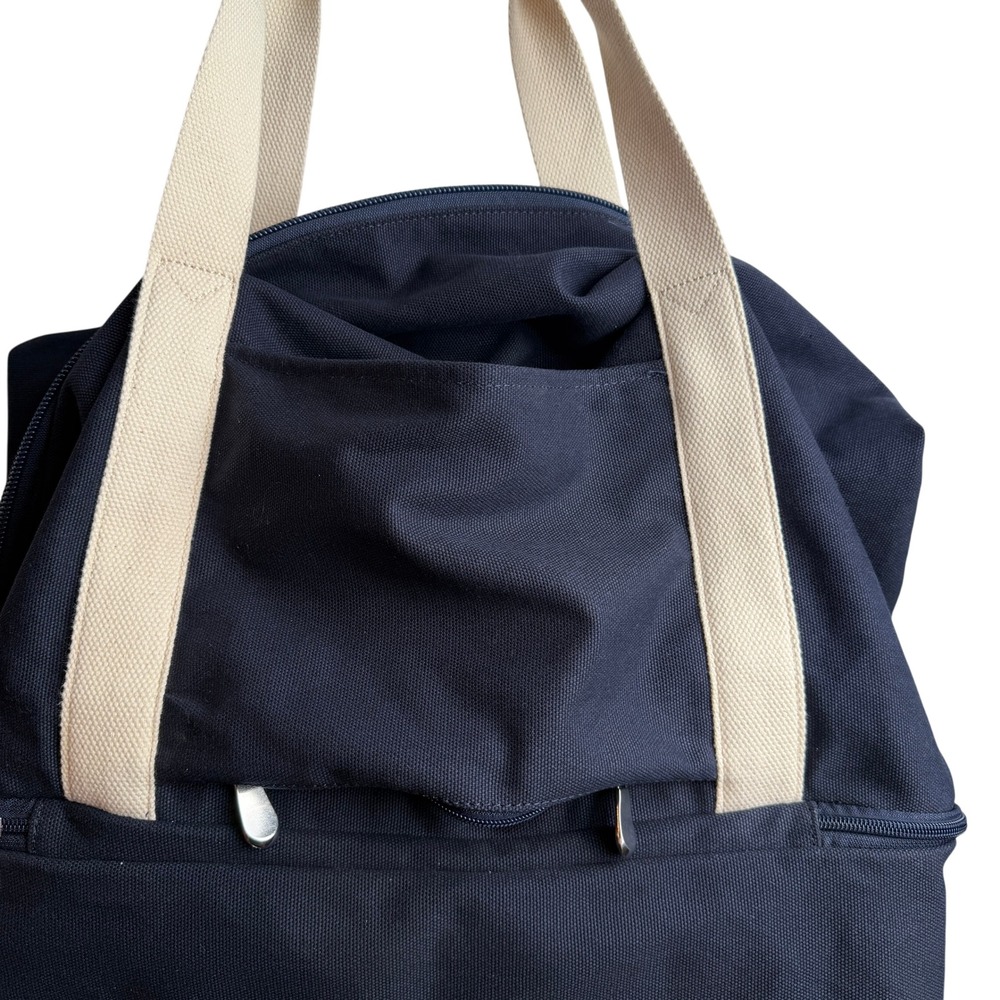 Lo & Sons Catalina Deluxe Weekender Bag Large Navy Canvas Duffle Travel Preppy - Picture 5 of 11